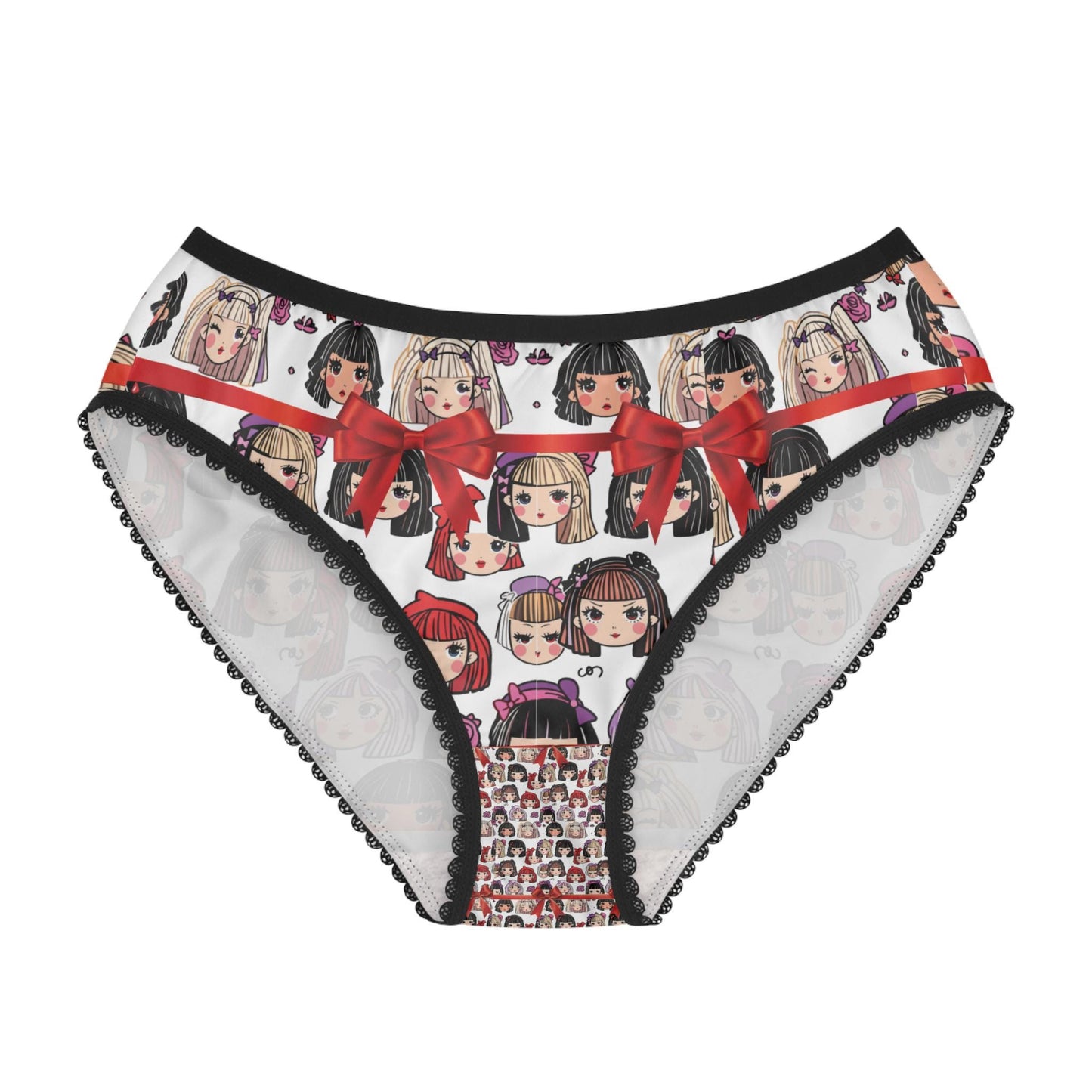 Kawaii Anime Girl Briefs: Cute Bow Panties, Playful Otaku Underwear, Fun Cartoon Lingerie for Women