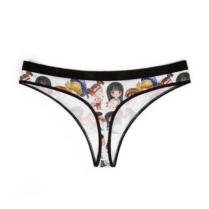 Anime Girl & Puppy Thong: Kawaii Cartoon Panties, Otaku Lingerie, Colorful Underwear Gift