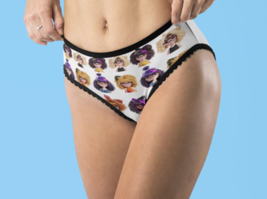 CurliPop Crew Briefs: Kawaii Nerdy Girl Underwear