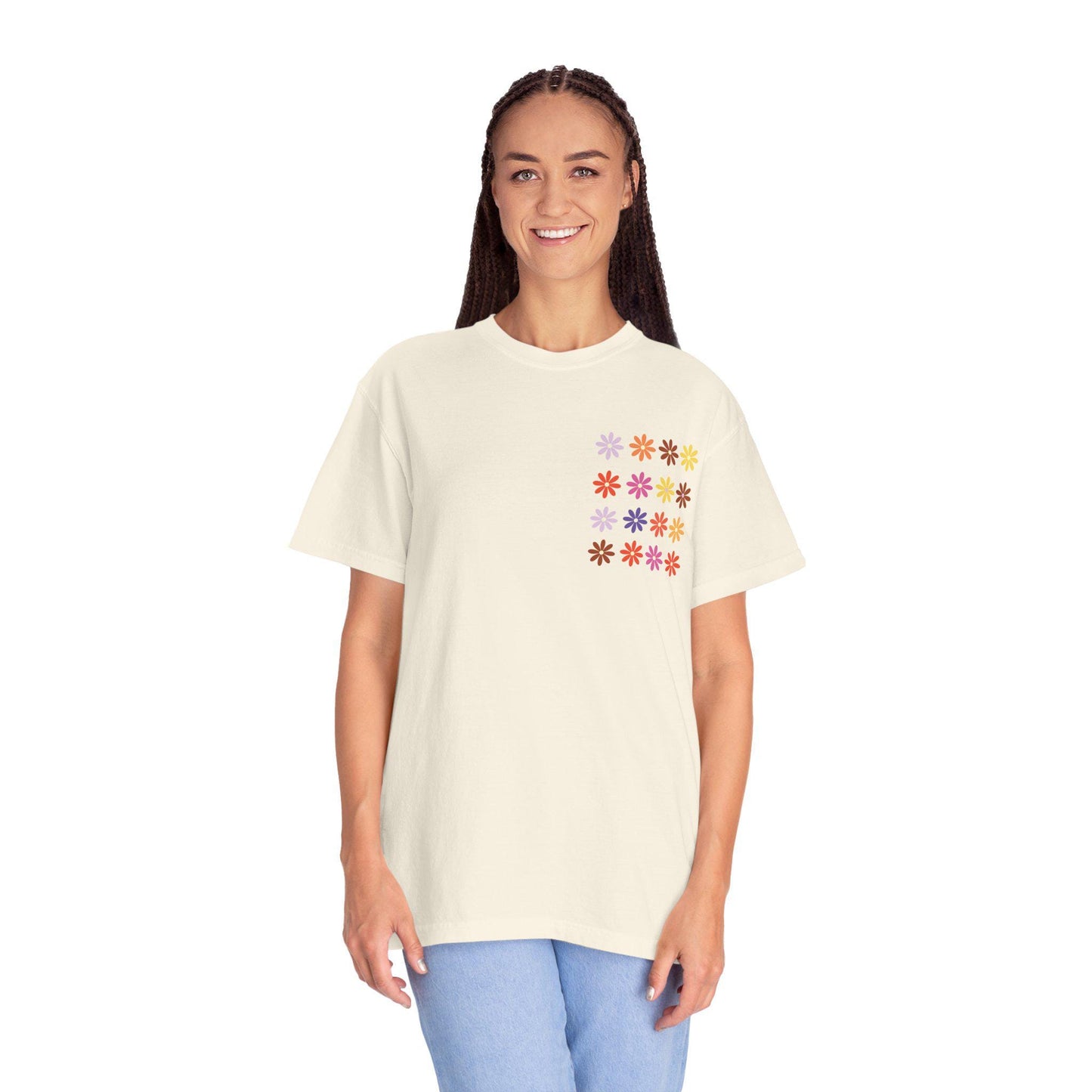 Retro Flower Graphic Tee: Good Things Take Time Quote Shirt, Cozy Unisex Comfort Colors