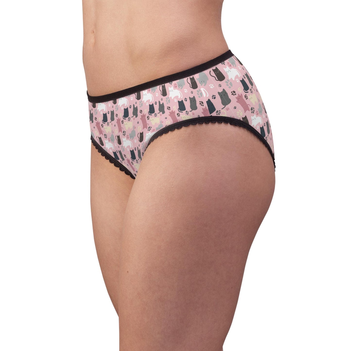 Adorable Pastel Cat Print Underwear: Comfy Kawaii Briefs for Women, Cute Lingerie Gift