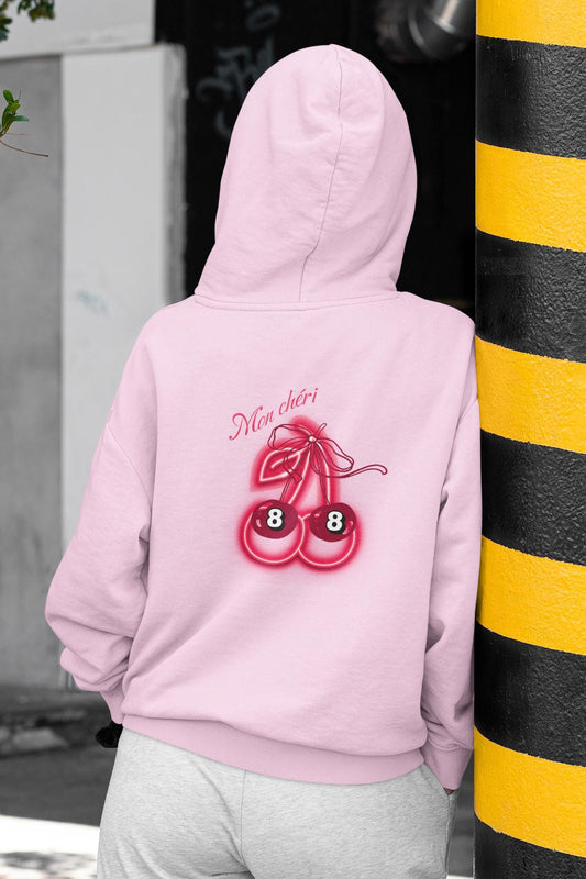 Vibrant Cherry Bomb Graphic Hoodie | Unisex Pink Streetwear Sweatshirt for Trendy Casual Style