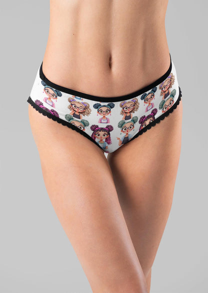 Playful Print Women's Thong: Novelty Character Underwear