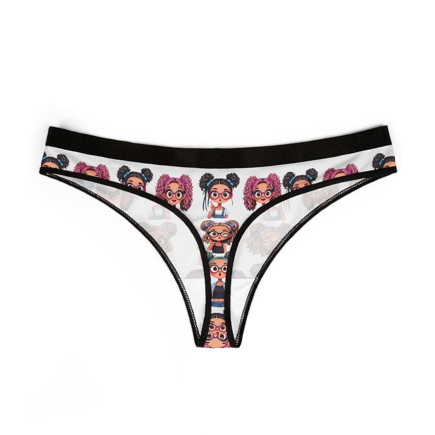 Playful Print Women's Thong: Novelty Character Underwear