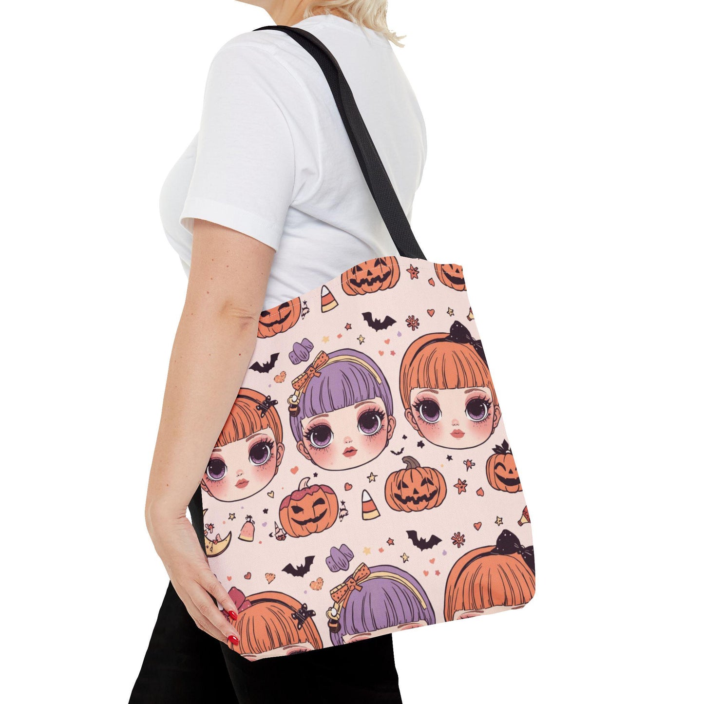 Whimsical Halloween Tote: Spooky-Cute Pumpkin Design for Trick-or-Treat, Fall Festivities & Witch Lovers