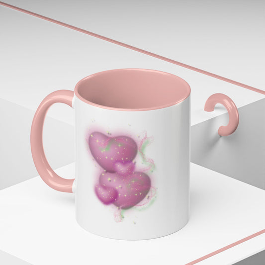 Accent Pink Floral Coffee Mug | Perfect Gift for Coffee Lovers, Home Decor, Mother's Day Gift, Desk Accessories, Flower Lover's Mug