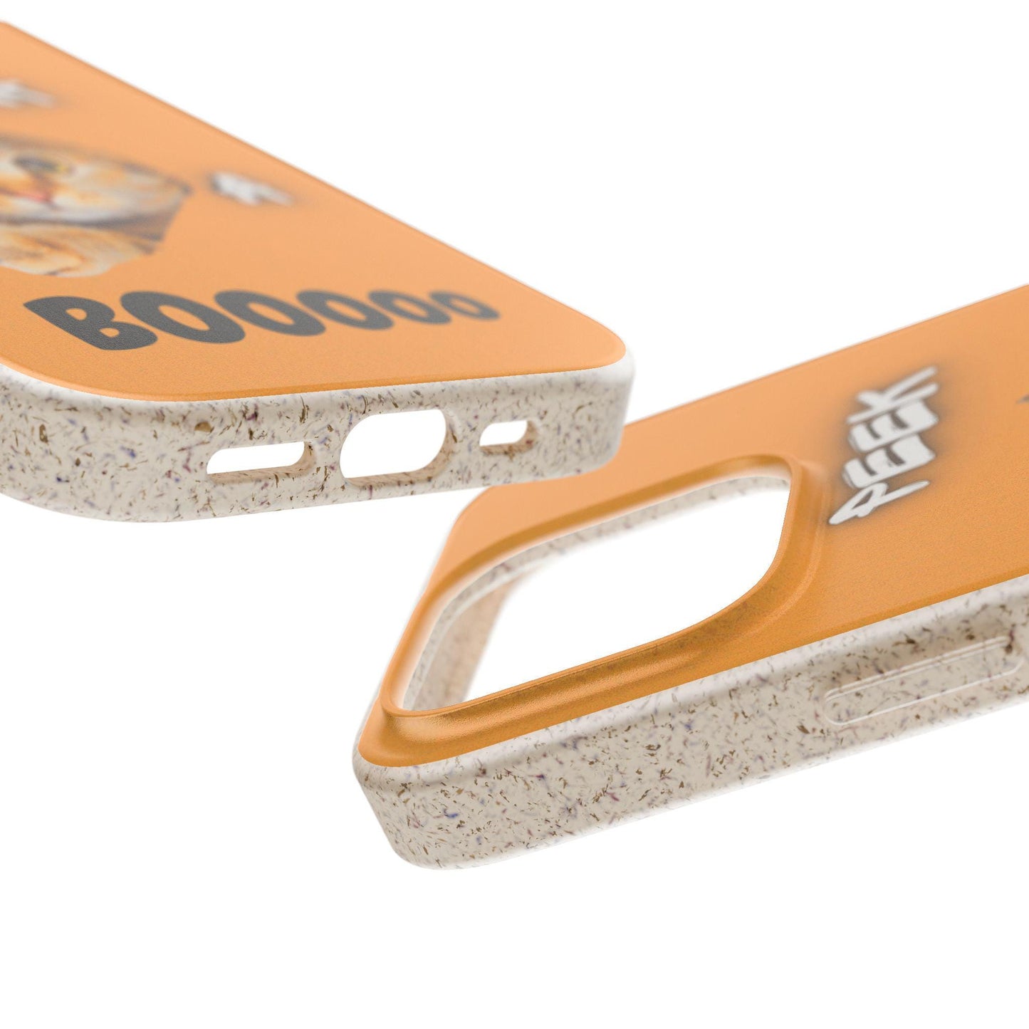 Whimsical Halloween Cat Phone Cover: Peek-a-Boo Orange Feline Design for Pet Lovers