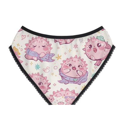 Kawaii Axolotl Panties - Cute Pink Women's Briefs, Pastel Lingerie, Fun Gift for Her, Animal Underwear, Novelty Thong, Comfortable Intimates