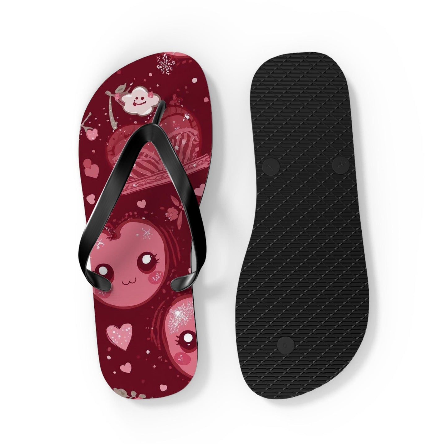 Kawaii Cherry Print Flip Flops: Y2K Harajuku Beach Sandals