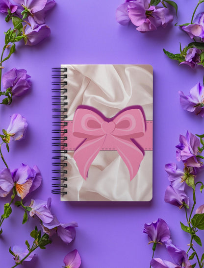 Elegant Bow Spiral Notebook: Ruled Lines for Journaling, Wedding Planning & Daily Notes