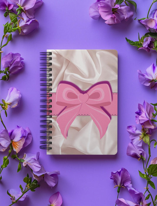 Elegant Bow Spiral Notebook: Ruled Lines for Journaling, Wedding Planning & Daily Notes