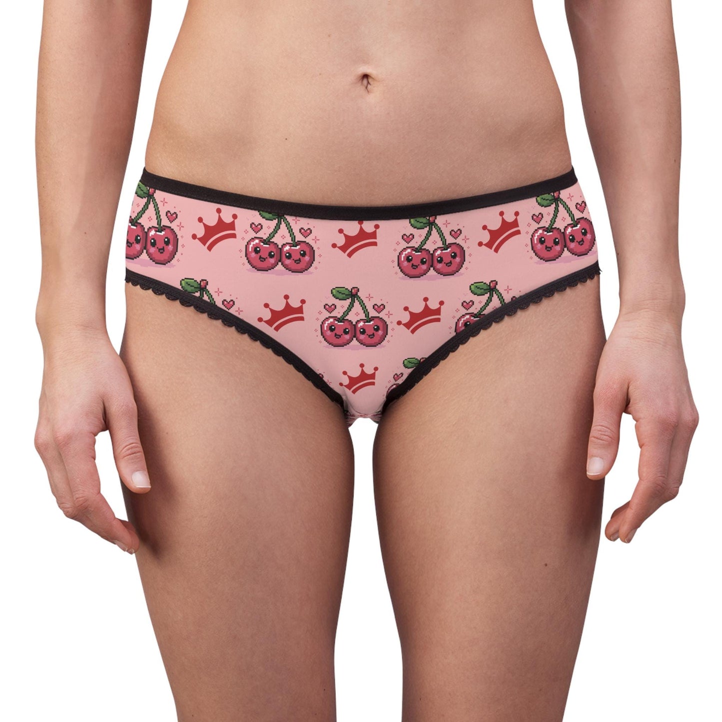 Kawaii Cherry Briefs. Pink and Red Cherry Panties | Cute AOP Lingerie, Cherrycore Underwear Gift for Her, Harajuku Y2K Vibes