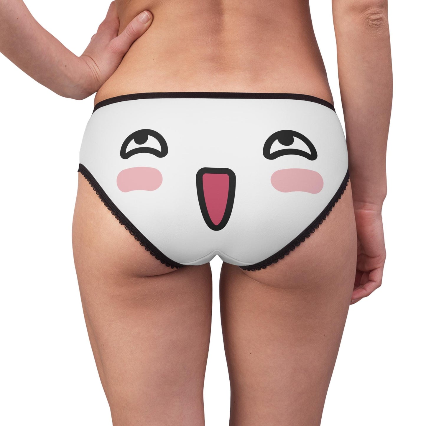 Kawaii Panties: Funny Face Print, Comfy Polyester Briefs