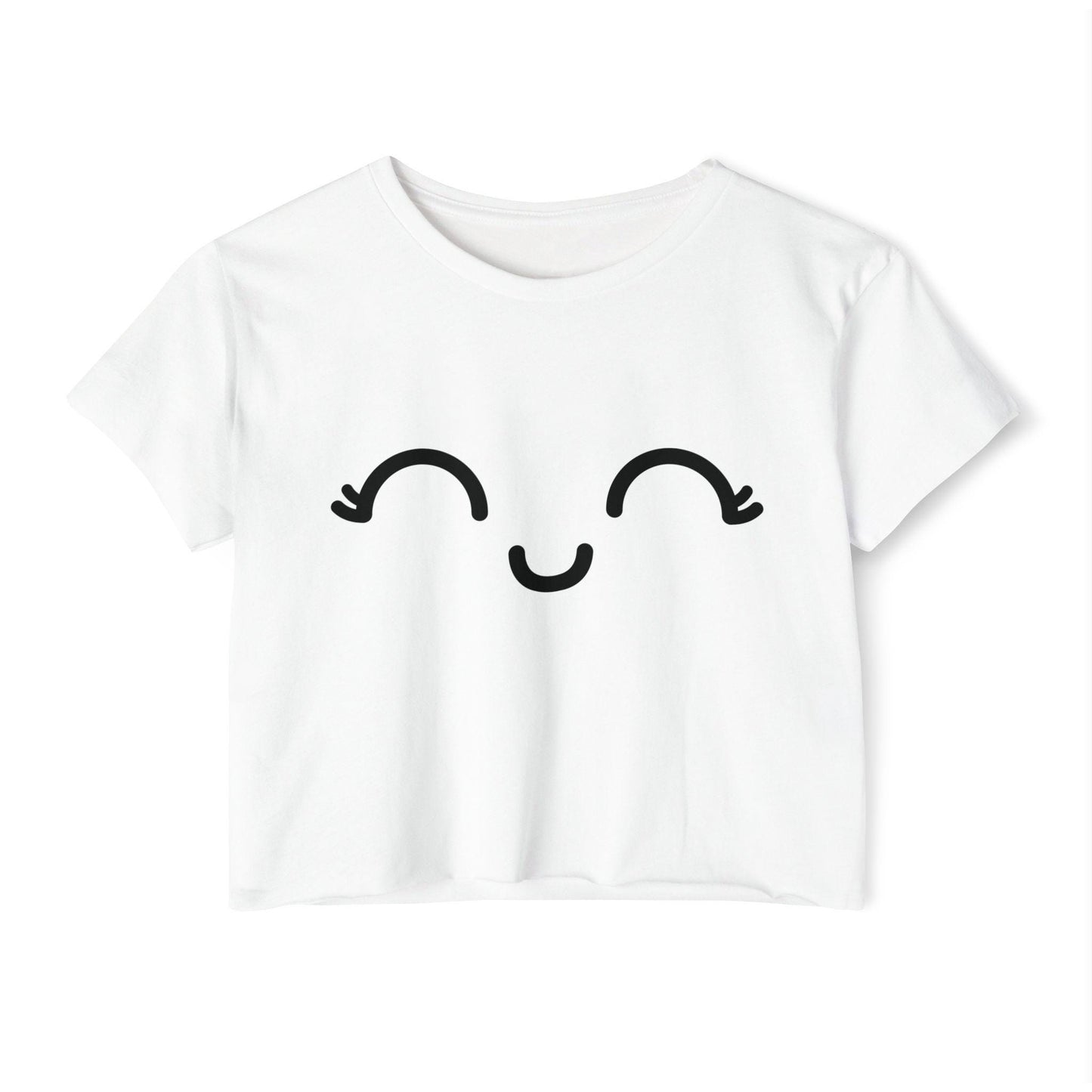 Kawaii Crop Top, Cute & Funny Festival Shirt, Happy Vibes Gift for Her, Flirty Tee, Casual Wear, Matching Kawaii Panties