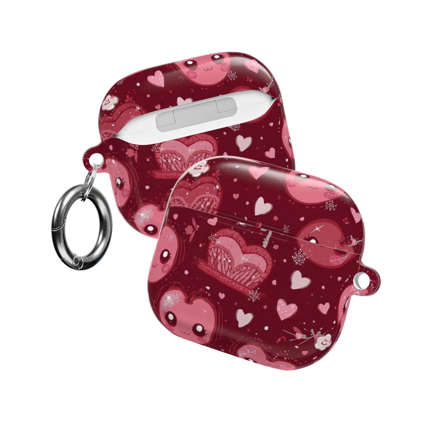 Kawaii Cherry AirPods Case: Dark Red Trendy Earbud Cover