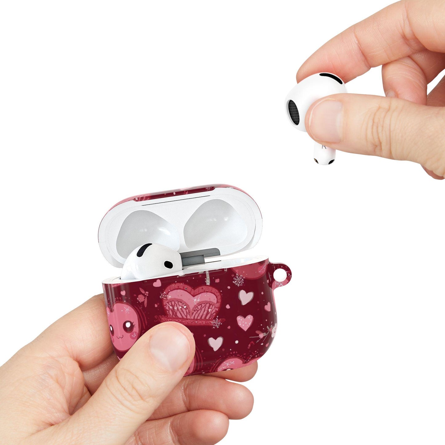 Kawaii Cherry AirPods Case: Dark Red Trendy Earbud Cover
