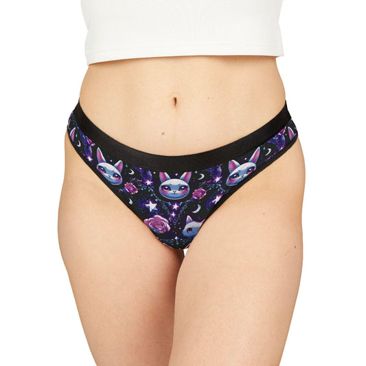 Gothic Kawaii Thong: Anime Cat & Bunny, Lace, Roses