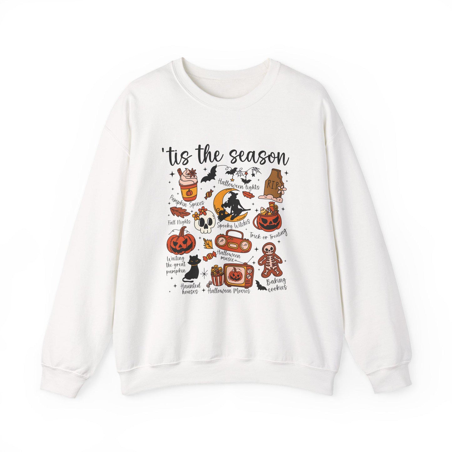 Tis The Season Halloween Sweatshirt, Fall Clothing, Earthly Colors, Fun Design, Spooky Shirt, Unisex Sweatshirt, Halloween Outfit, Crewneck