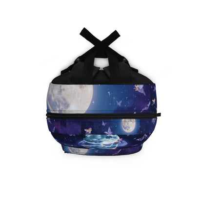Flying Kittens Backpack: Whimsical Moon & Stars School Bag