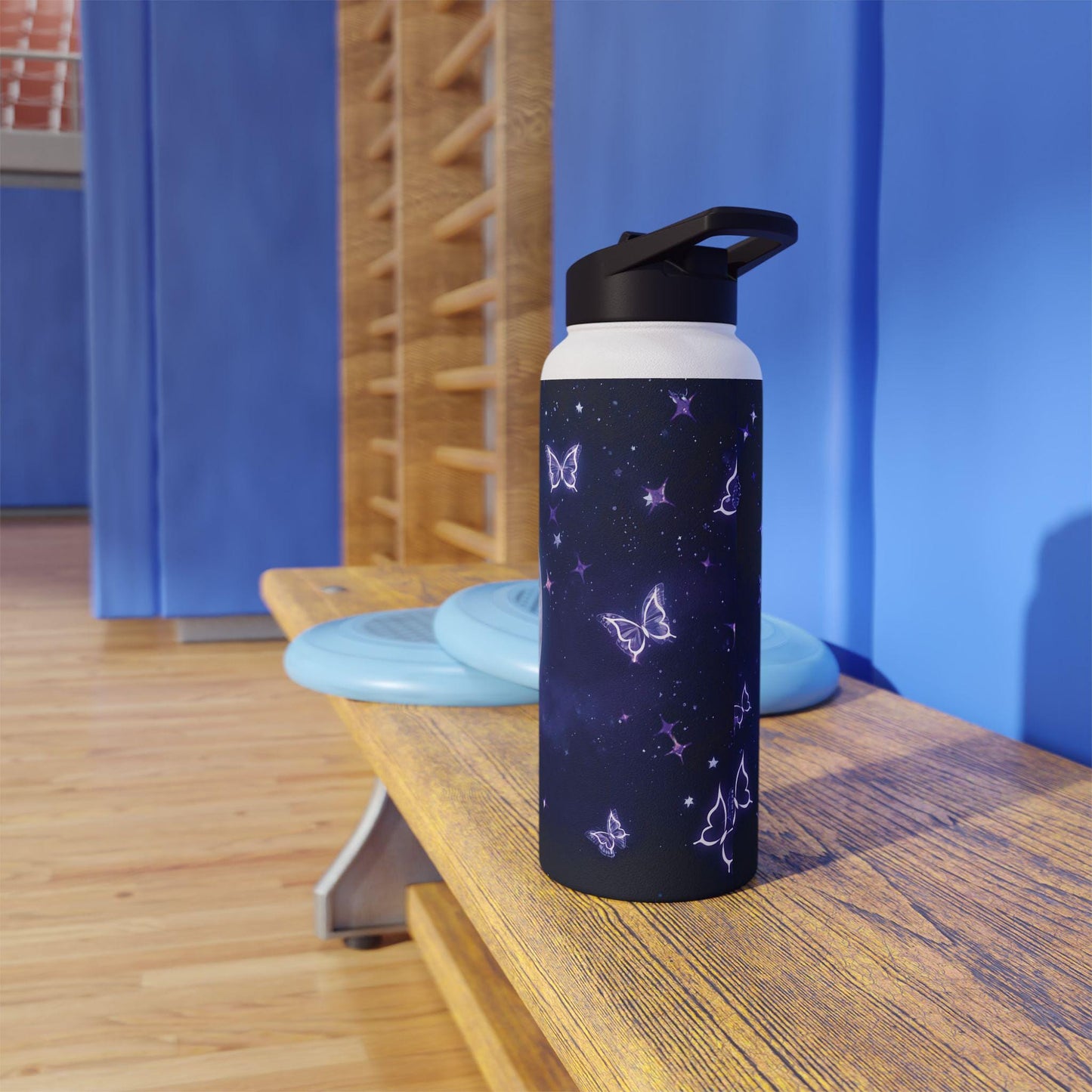 Personalized Cosmic Cat Water Bottle: Insulated Stainless Steel Kids Bottle