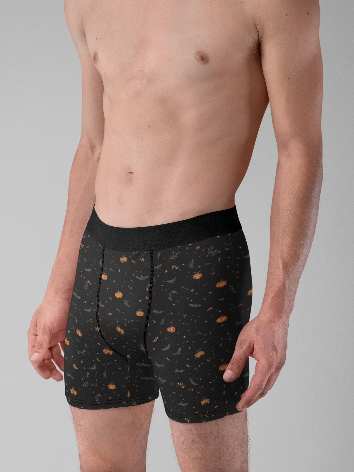 Subtle Halloween Boxer AOP Briefs, Fall Print Mens Underwear, Seasonal Gift