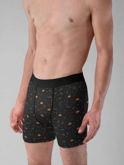 Subtle Halloween Boxer AOP Briefs, Fall Print Mens Underwear, Seasonal Gift