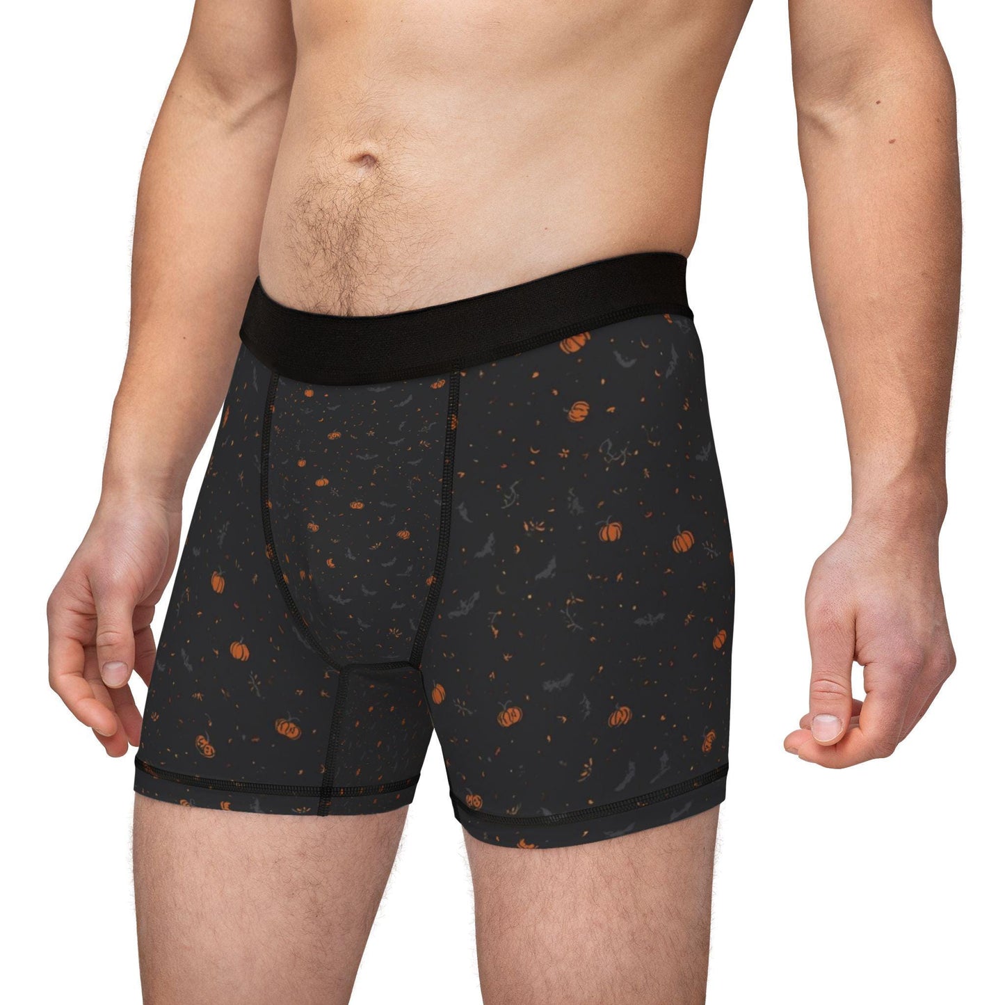 Subtle Halloween Boxer AOP Briefs, Fall Print Mens Underwear, Seasonal Gift