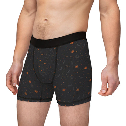 Subtle Halloween Boxer AOP Briefs, Fall Print Mens Underwear, Seasonal Gift
