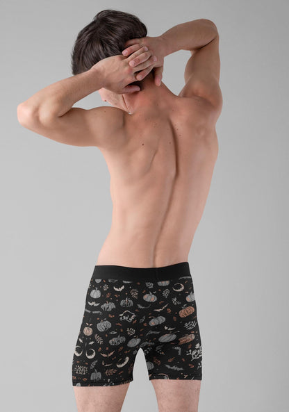 Subtle Halloween Boxer Briefs, Fall Print Mens Underwear, Seasonal Gift for Him
