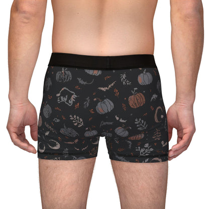 Subtle Halloween Boxer Briefs, Fall Print Mens Underwear, Seasonal Gift for Him