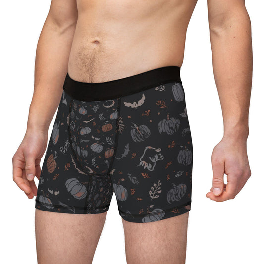 Subtle Halloween Boxer Briefs, Fall Print Mens Underwear, Seasonal Gift for Him