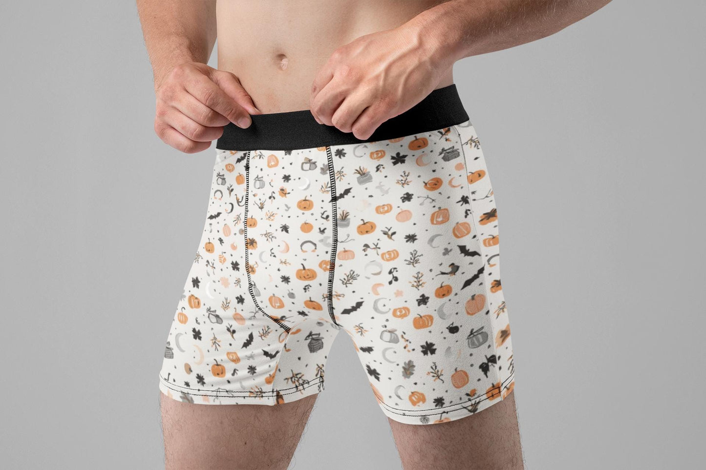 Fun Halloween Patterned Men's Boxers, Comfortable Underwear, Gift for Him, Casual Everyday Wear, Unique Style, Novelty Boxers