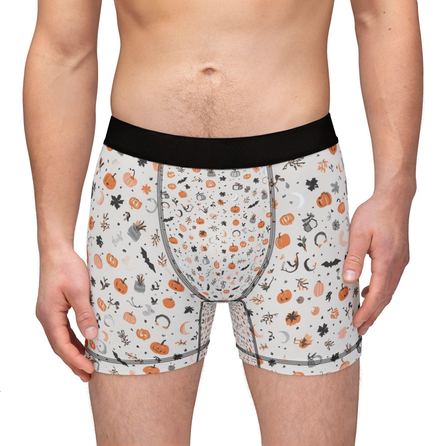 Fun Halloween Patterned Men's Boxers, Comfortable Underwear, Gift for Him, Casual Everyday Wear, Unique Style, Novelty Boxers