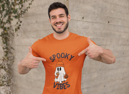 Spooky Ghost Graphic Tee: Unisex Halloween Cotton Shirt