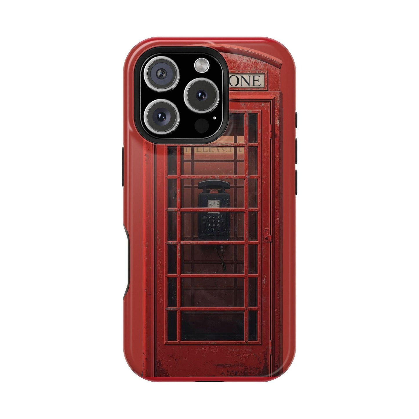Red Phone Booth Magnetic Phone Case: MagSafe Compatible, Dual Layer Protection