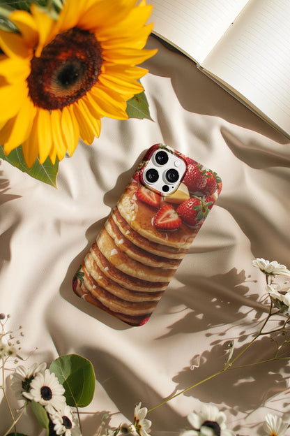 Strawberry Pancake Iphone 16 case. A Berry Cute Breakfast Accessory, Sweet Smartphone for Breakfast Lovers