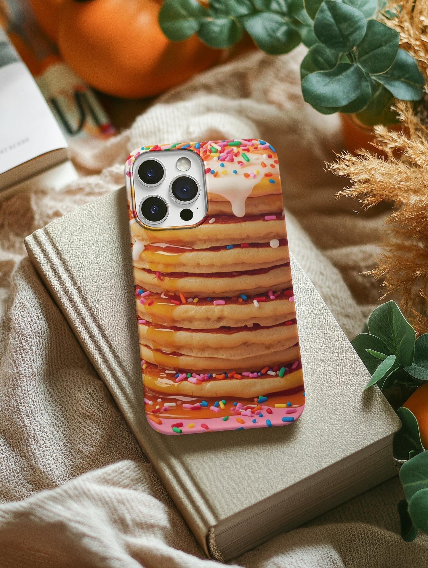 Colorful Confetti Pancake iPhone 14 Case: Unique Foodie Gift for Teens, Fun Phone Accessory