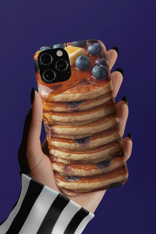 Blueberry Pancake iPhone Case: Magnetic, Durable, Food Lover Gift