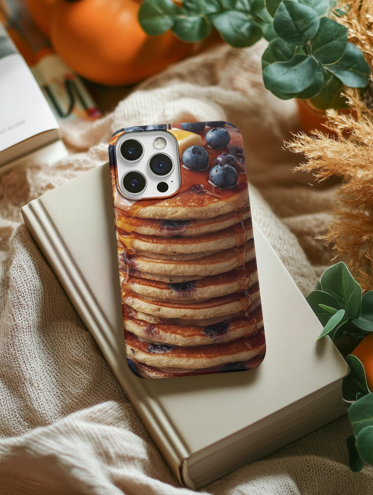 Blueberry Pancake iPhone Case: Magnetic, Durable, Food Lover Gift
