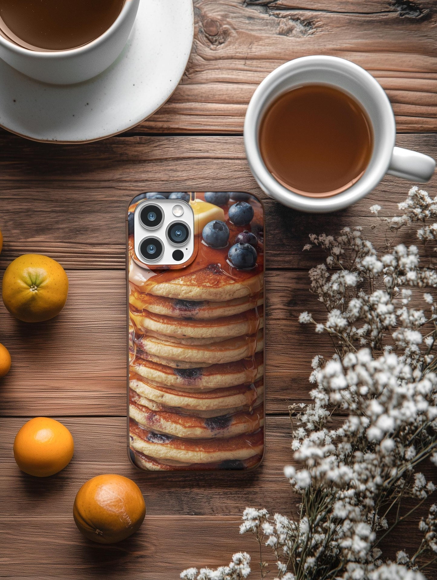 Blueberry Pancake iPhone Case: Magnetic, Durable, Food Lover Gift