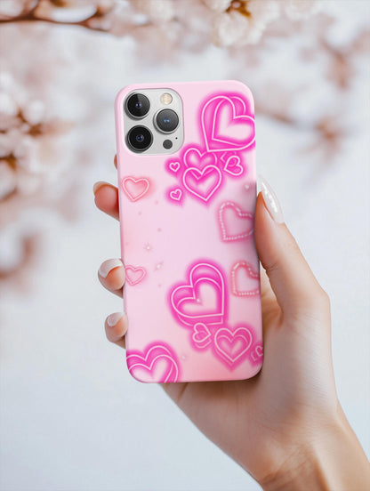 Pink and White Y2K Hearts iPhone Case (PRINT) for iPhone 16, 15, 14, 13, 12, 11, 8, 7, XR, XS, X Pro Max Plus Mini | Alt