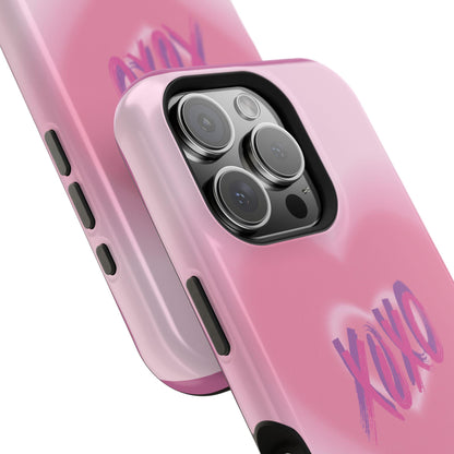 Pink and White Y2K Hearts for iPhone 16, 15, 14, 13, 12, 11, 8, 7, XR, XS, X Pro Max Plus Mini. Aesthetic, Cute, Retro Birthday Present