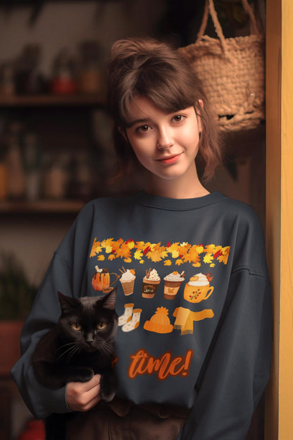 Autumn Vibes Sweatshirt: Cozy Fall Crewneck - Pumpkin Spice Gift