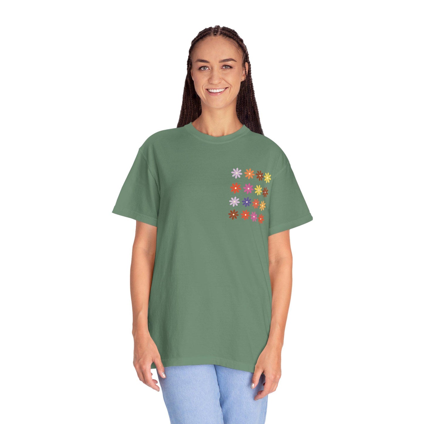 Retro Flower Graphic Tee: Good Things Take Time Quote Shirt, Cozy Unisex Comfort Colors