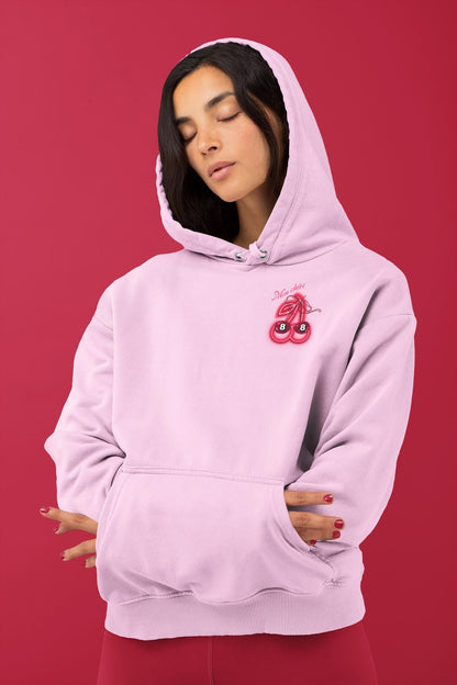 Vibrant Cherry Bomb Graphic Hoodie | Unisex Pink Streetwear Sweatshirt for Trendy Casual Style