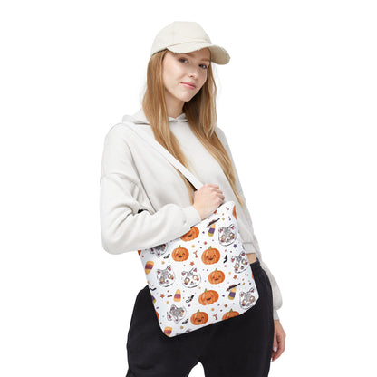 Halloween Cat & Pumpkin Tote Bag: Kawaii Fall Trick-or-Treat