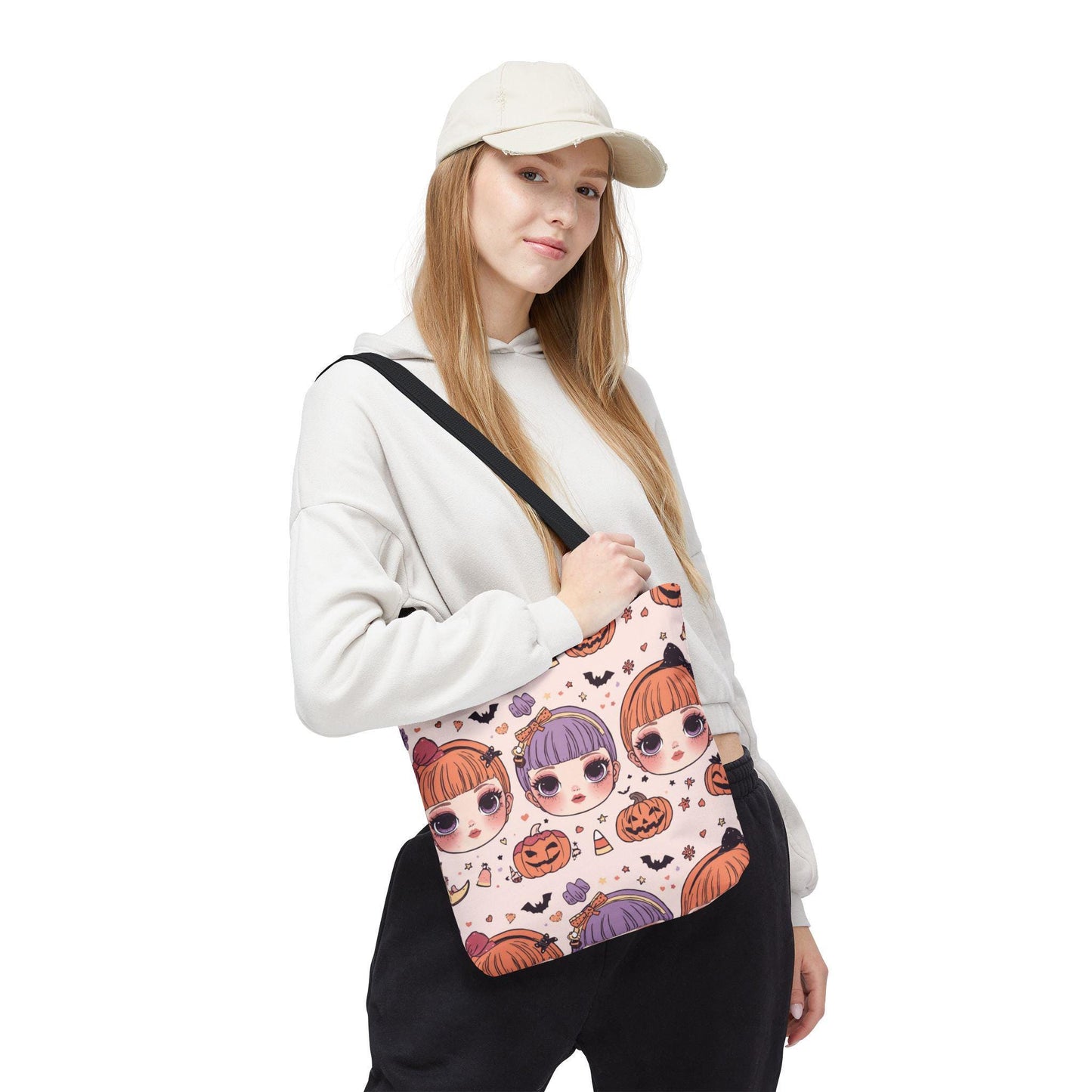 Whimsical Halloween Tote: Spooky-Cute Pumpkin Design for Trick-or-Treat, Fall Festivities & Witch Lovers