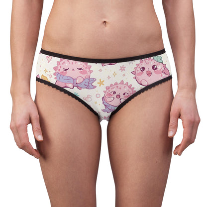 Kawaii Axolotl Panties - Cute Pink Women's Briefs, Pastel Lingerie, Fun Gift for Her, Animal Underwear, Novelty Thong, Comfortable Intimates