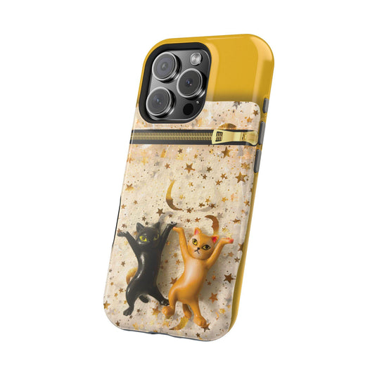 Black & Yellow Cat Phone Case: Fun Pet Lover Accessory