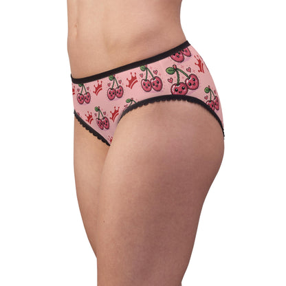 Kawaii Cherry Briefs. Pink and Red Cherry Panties | Cute AOP Lingerie, Cherrycore Underwear Gift for Her, Harajuku Y2K Vibes